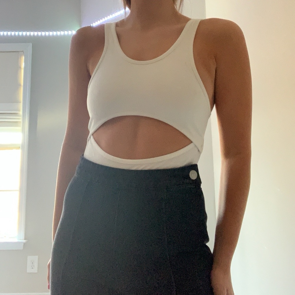 Cutout mesh back bodysuit